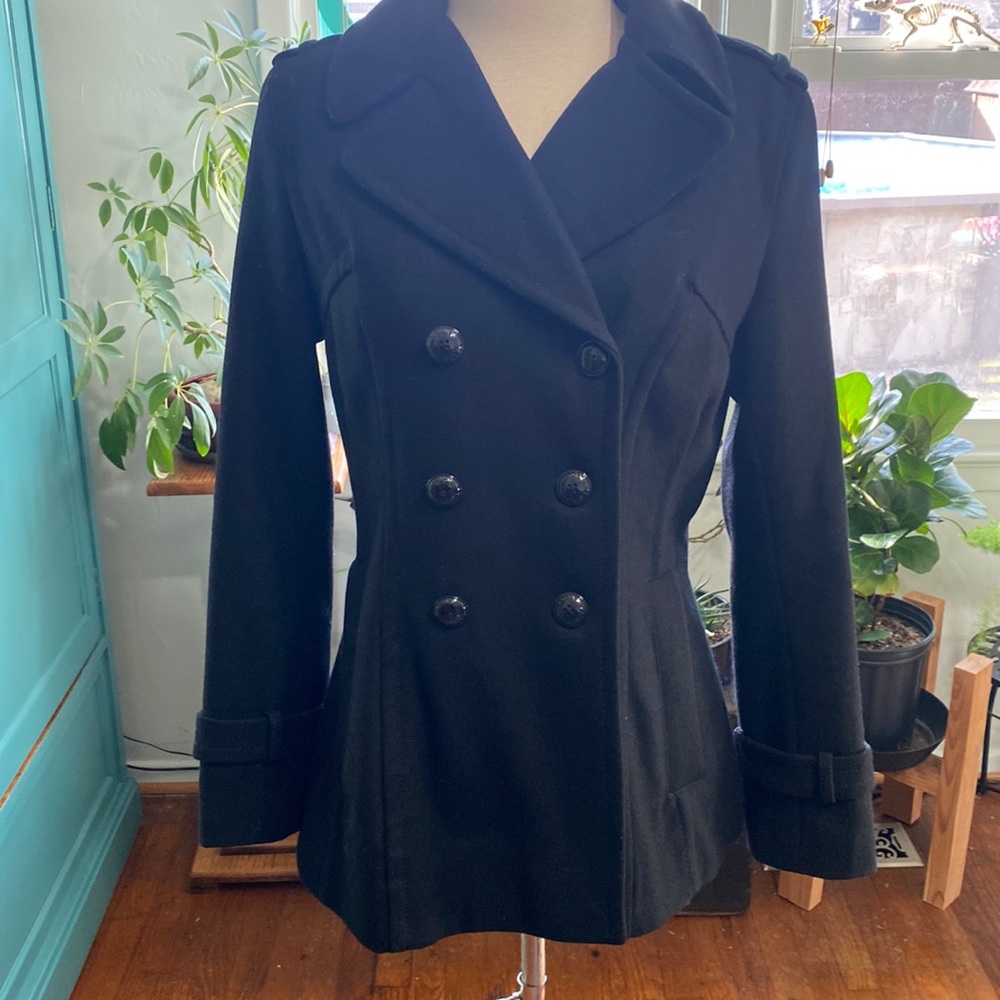 Express black pea coat size S/P